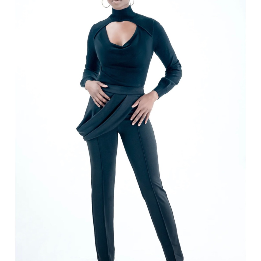 Pantora Draped Pencil Pants - Black, Size Medium, NWT